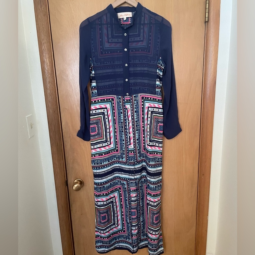 Mara Hoffman Geometric Colorful Silk Sheer Duster Dress Size XS/S